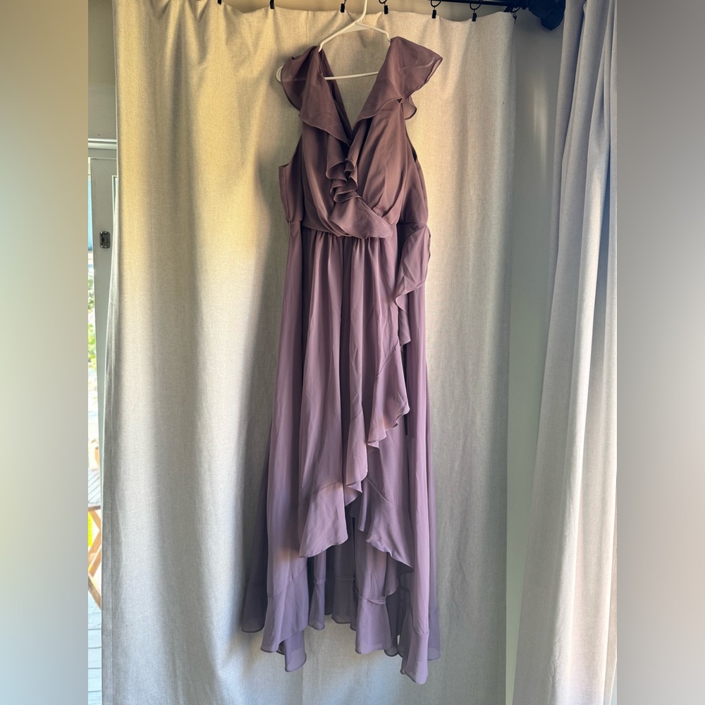 Elegant Purple Ruffle Maxi Dress